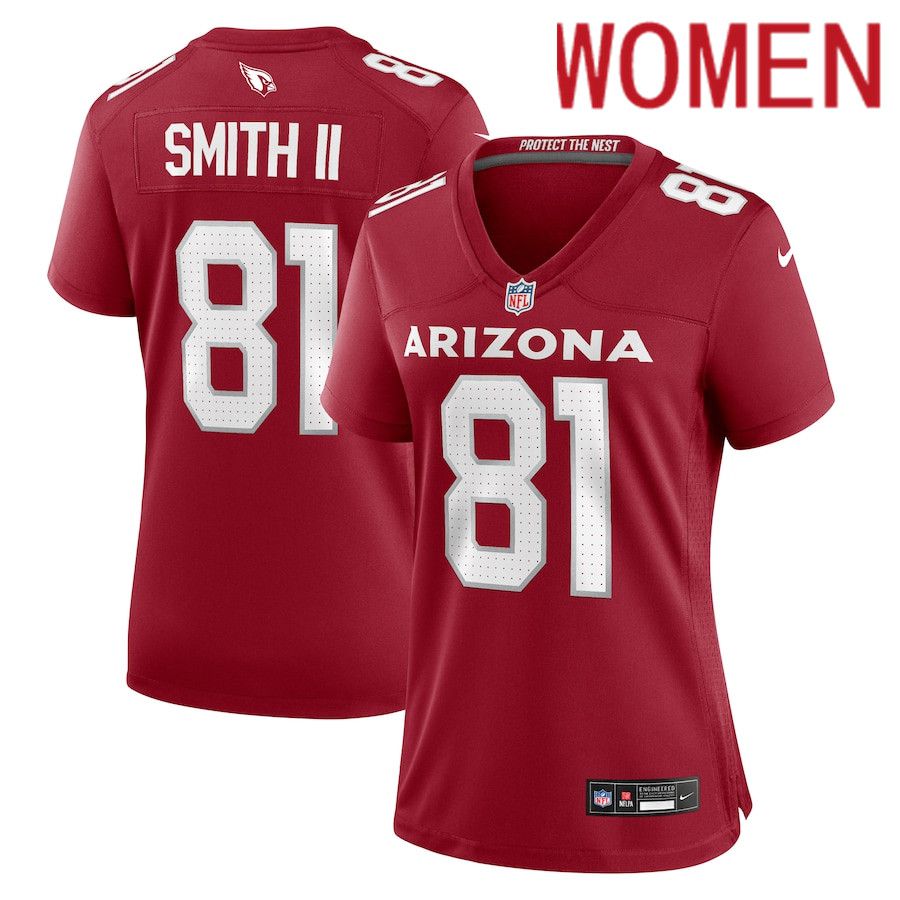 Women Arizona Cardinals #81 Jeff Smith II Nike Cardinal Game NFL Jersey->women nfl jersey->Women Jersey